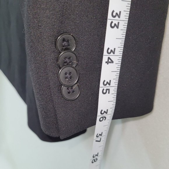 Kenneth Cole Mens Black Wool Blazer Size 40L Two Button Double Vent Back - Picture 15 of 16